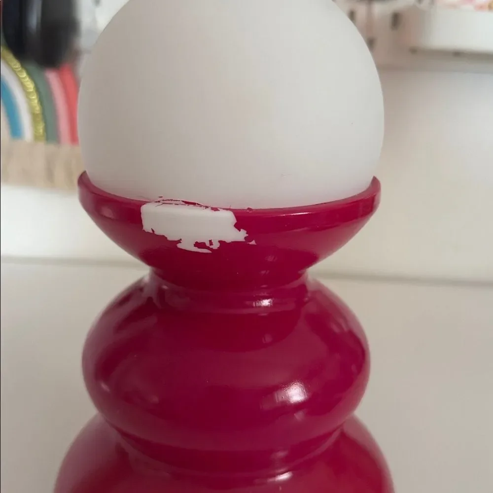 Mini Plastic Table Lamp with Glass Orb Pink NWOT